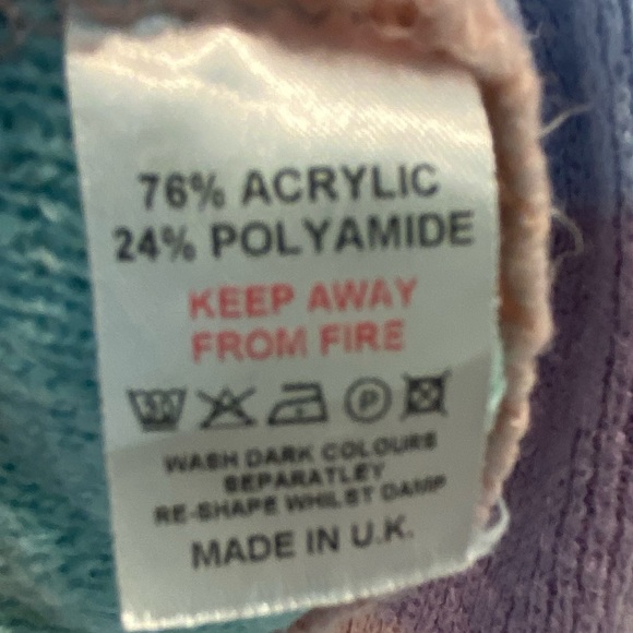 Nasty Gal Women’s Striped V Neck Pastel Multicolor Cropped Cardigan Size… - Picture 6 of 6